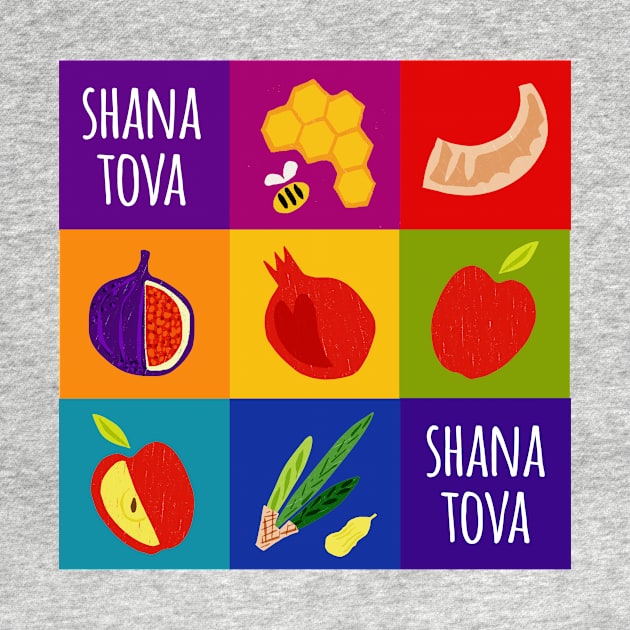 Rosh Hashana Pop Art Square by TillaCrowne